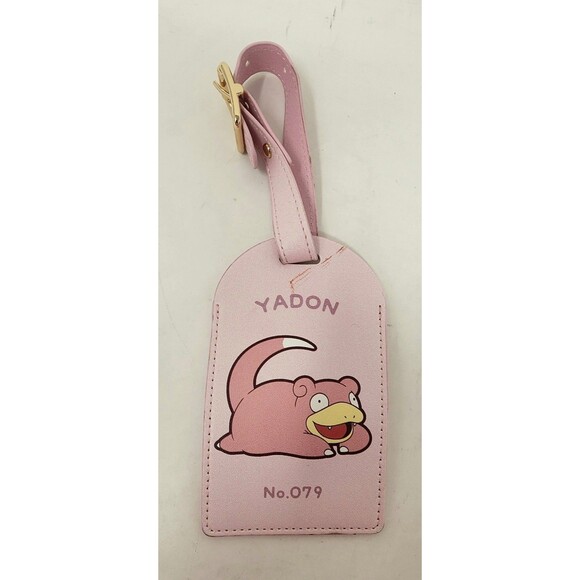 Pokemon Luggage Tag Slowpoke Pocket Monster #079 Pink Nintendo Travel - Picture 2 of 7
